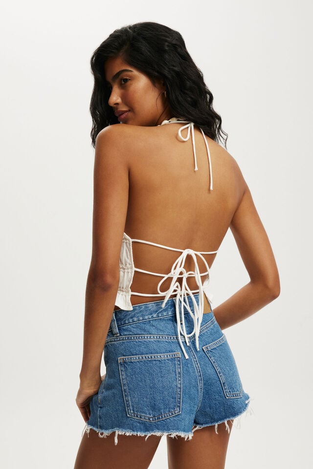 Cotton On Multi Frill Detail Halter Top White