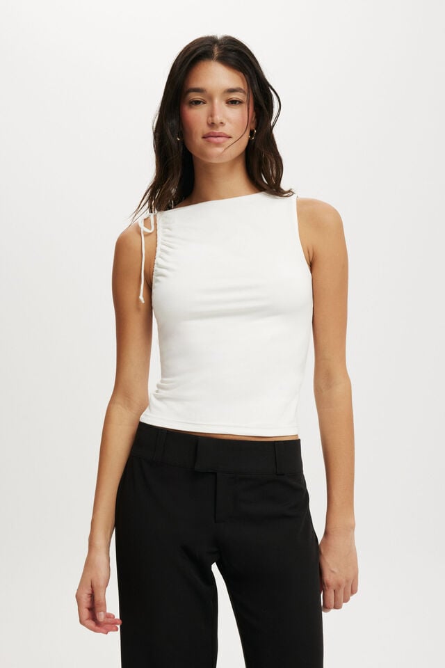 cotton on Nikki Gathered Tank vintage white