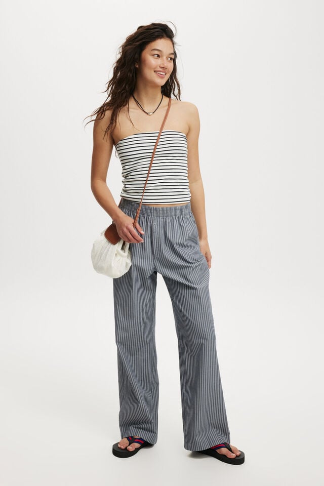 cotton on Noah Pant kylie stripe blue slate