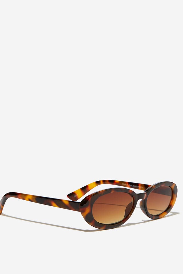 Cotton On Ophelia Oval Sunglasses Deep Tort