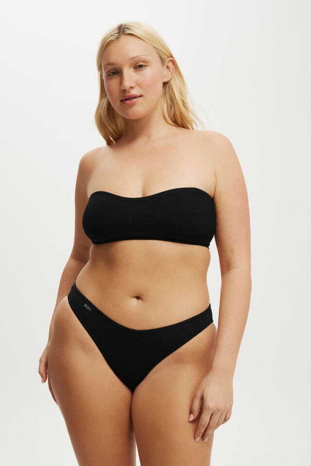 Cotton On Organic Cotton Rib Bikini Brief Black