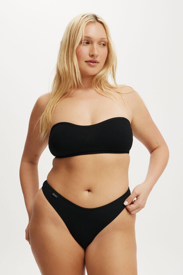 Cotton On Organic Cotton Rib Cheeky Brief Black