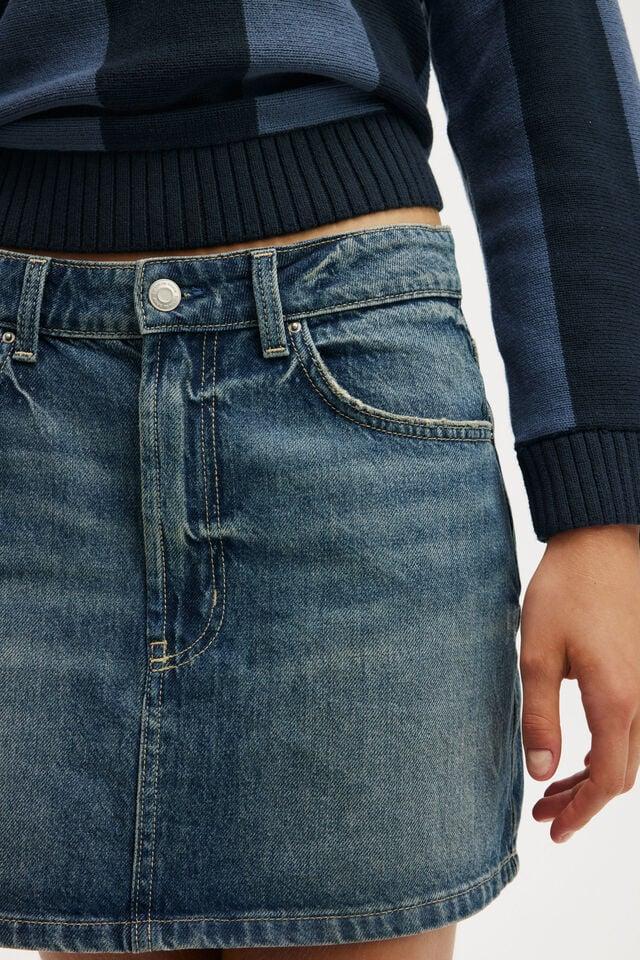 Cotton On Original Denim Mini Skirt Blue Dusk