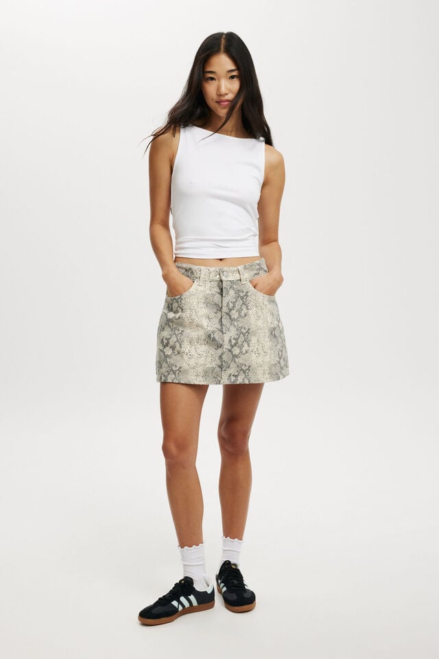 Cotton On Original Denim Mini Skirt Snake