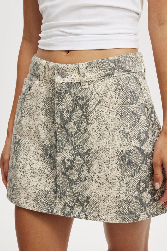 Cotton On Original Denim Mini Skirt Snake