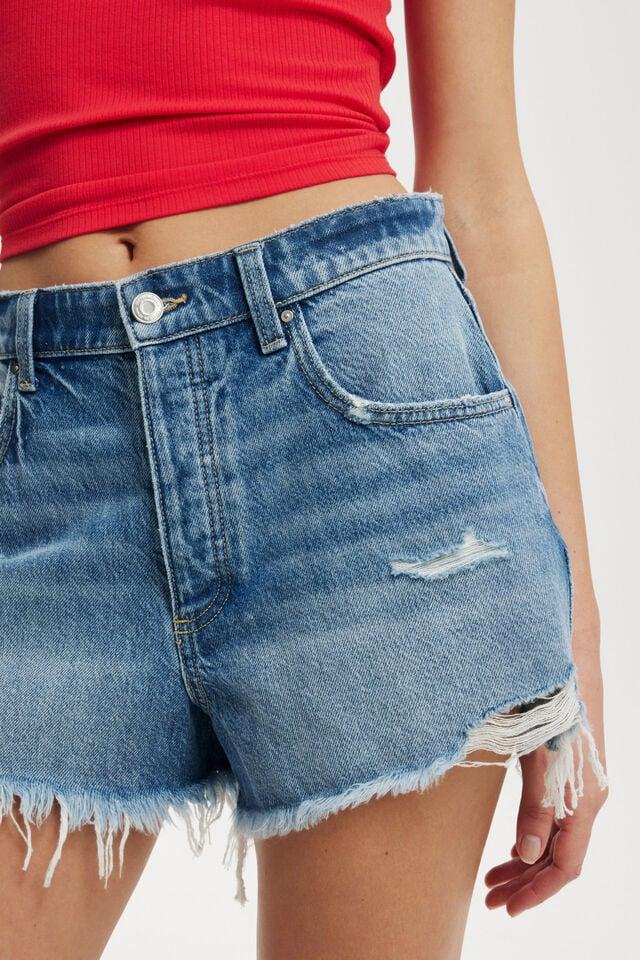 Cotton On Original Denim Short Blue Haze Rip