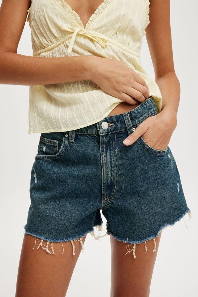 Cotton On Original Denim Short Logans Blue Worn