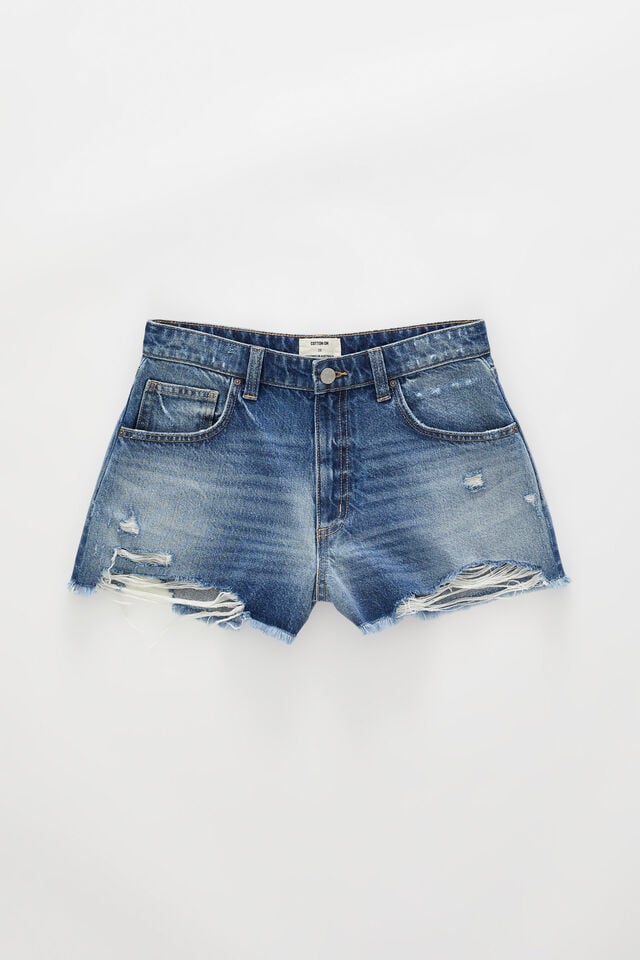 Cotton On Original Denim Short Modern Blue Rip