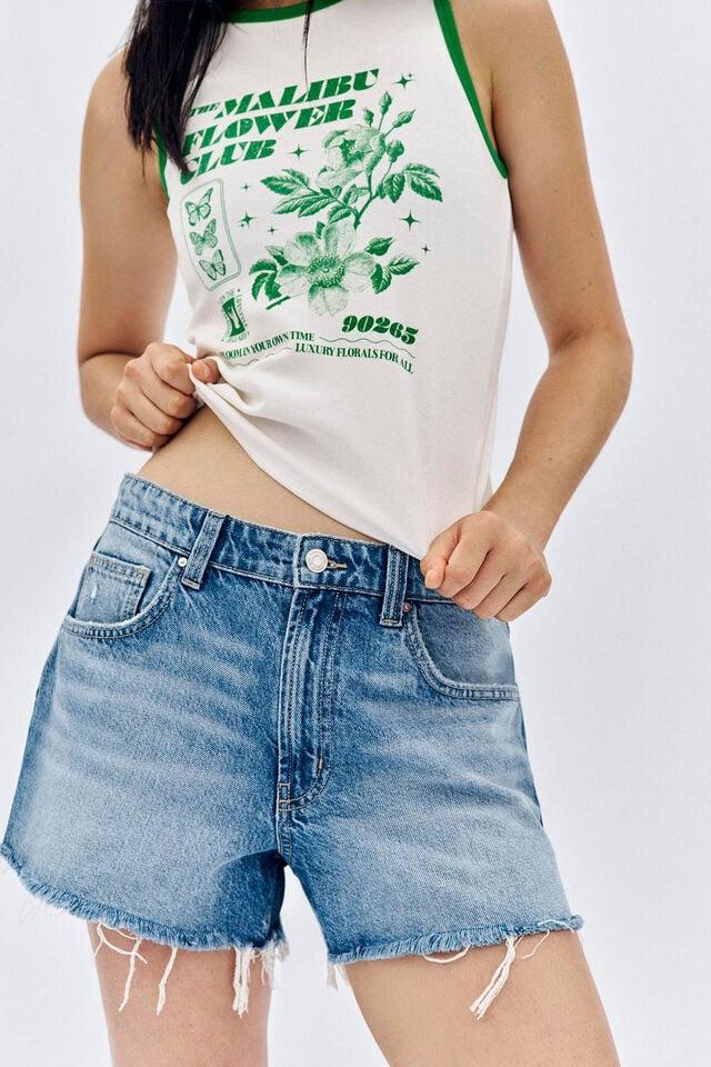 Cotton On Original Denim Short Saltwater Blue Worn