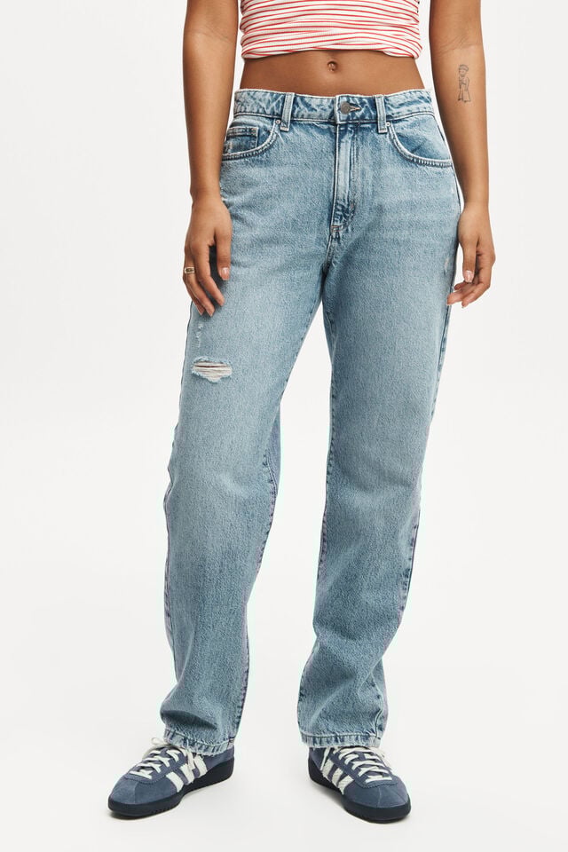 Cotton On Original Straight Jean Breeze Blue Worn