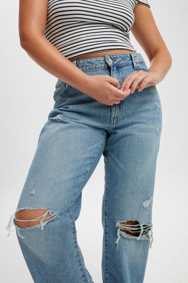 Cotton On Original Straight Jean Lake Blue Rips