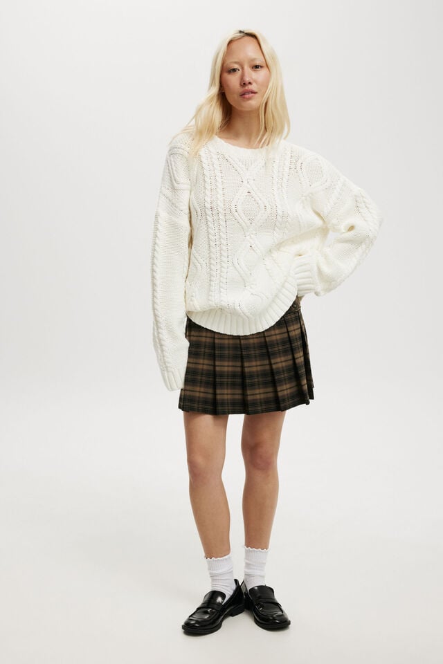 Cotton On Oversized Cable Sweater White