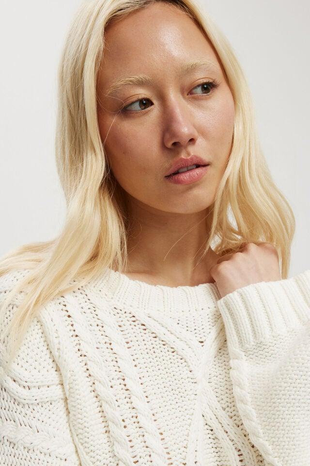 Cotton On Oversized Cable Sweater White