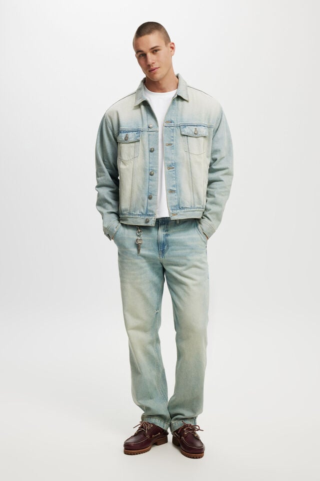 Cotton On Oversized Trucker Jacket Halen Blue