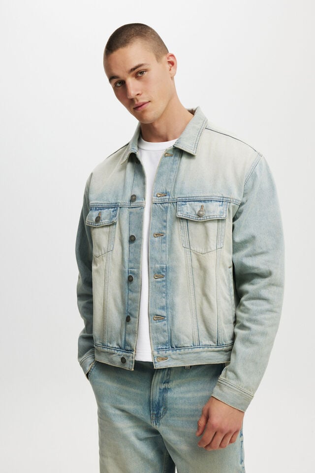 Cotton On Oversized Trucker Jacket Halen Blue