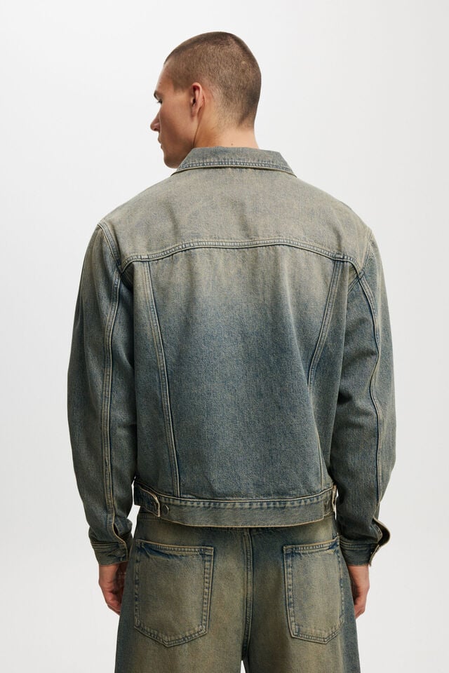 Cotton On Oversized Trucker Jacket Sandstorm Blue
