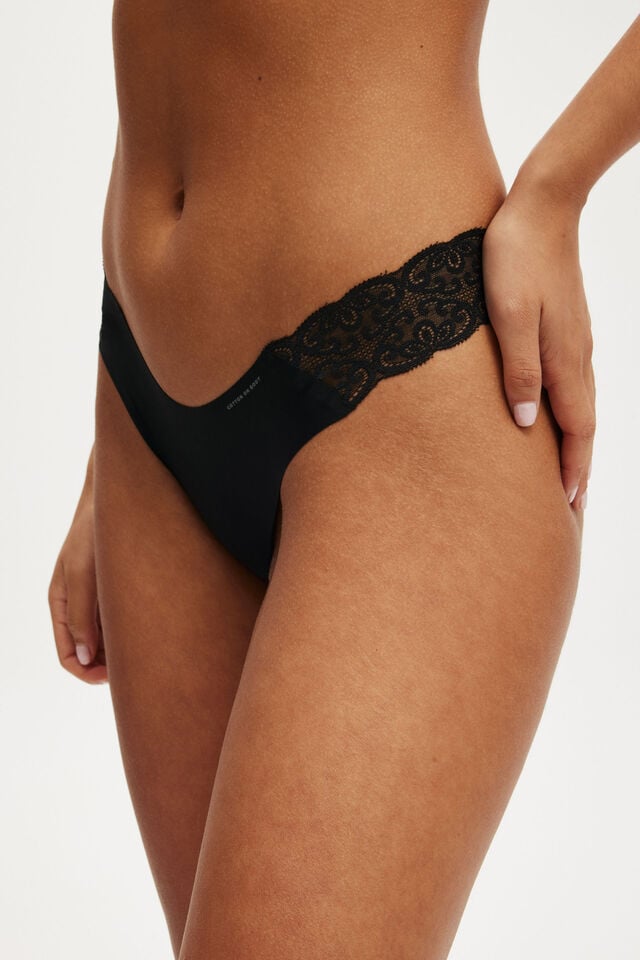 Cotton On Party Pants Seamless Cheeky Brief Black