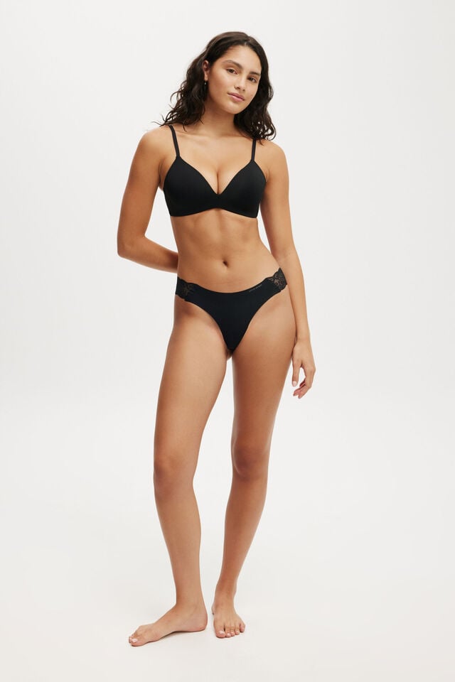 cotton on Party Pants Seamless Thong Brief black