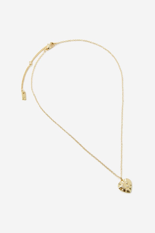 cotton on Pendant Necklace up gold celestial heart
