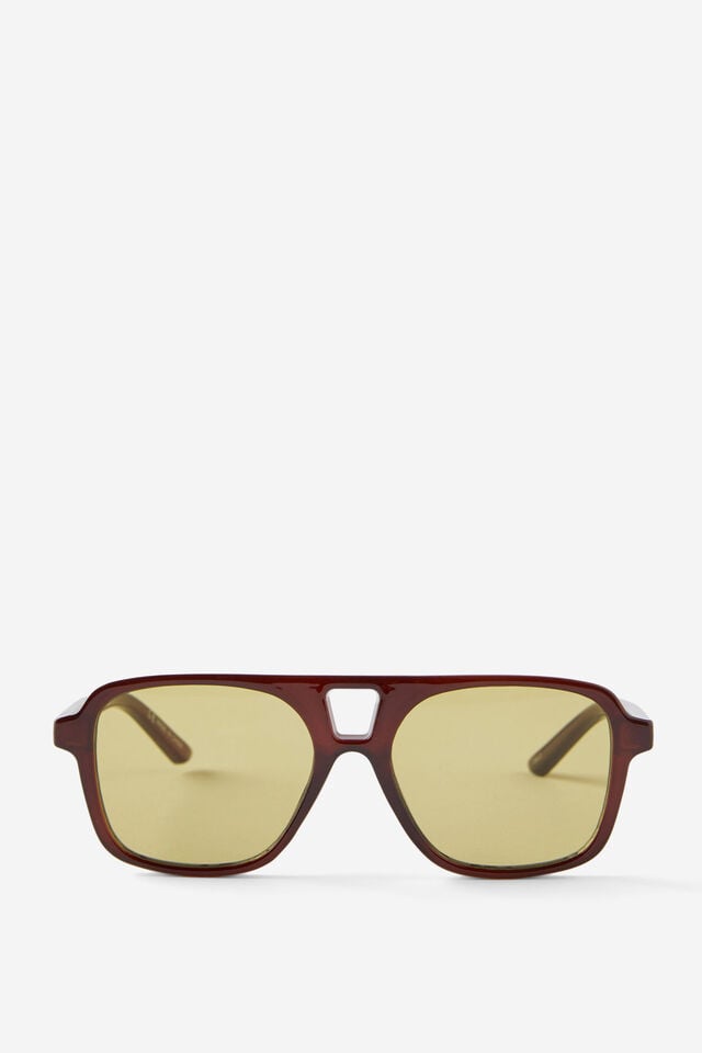 cotton on Peyton Aviator Sunglasses brown/green