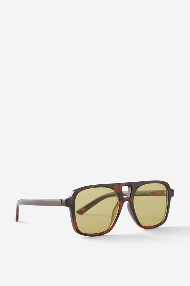 Cotton On Peyton Aviator Sunglasses Tort/green