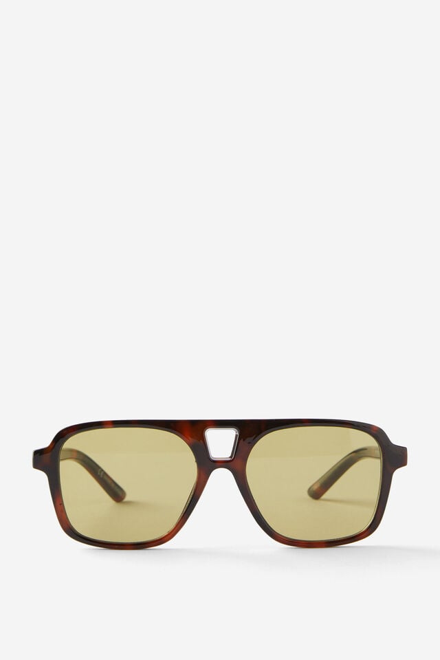cotton on Peyton Aviator Sunglasses tort/green