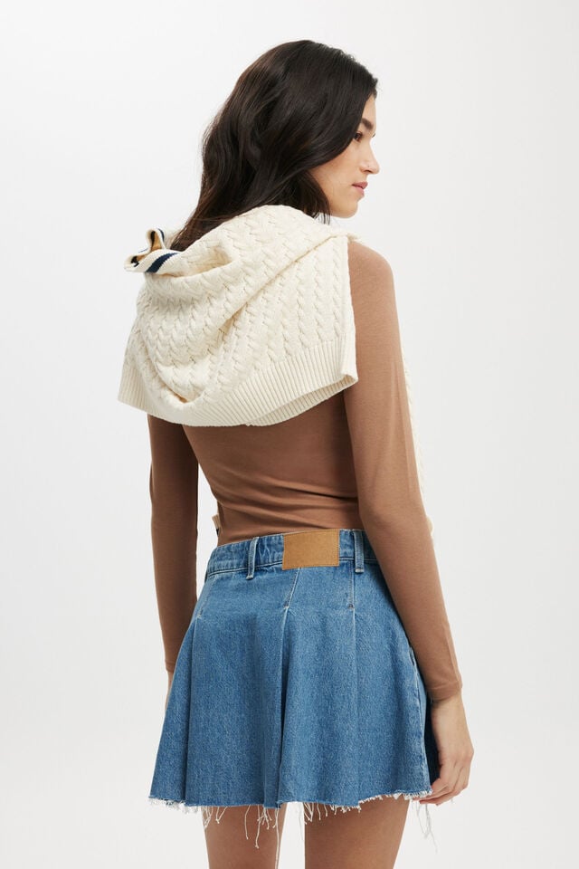 Cotton On Pleated Denim Mini Skirt Blue Haze