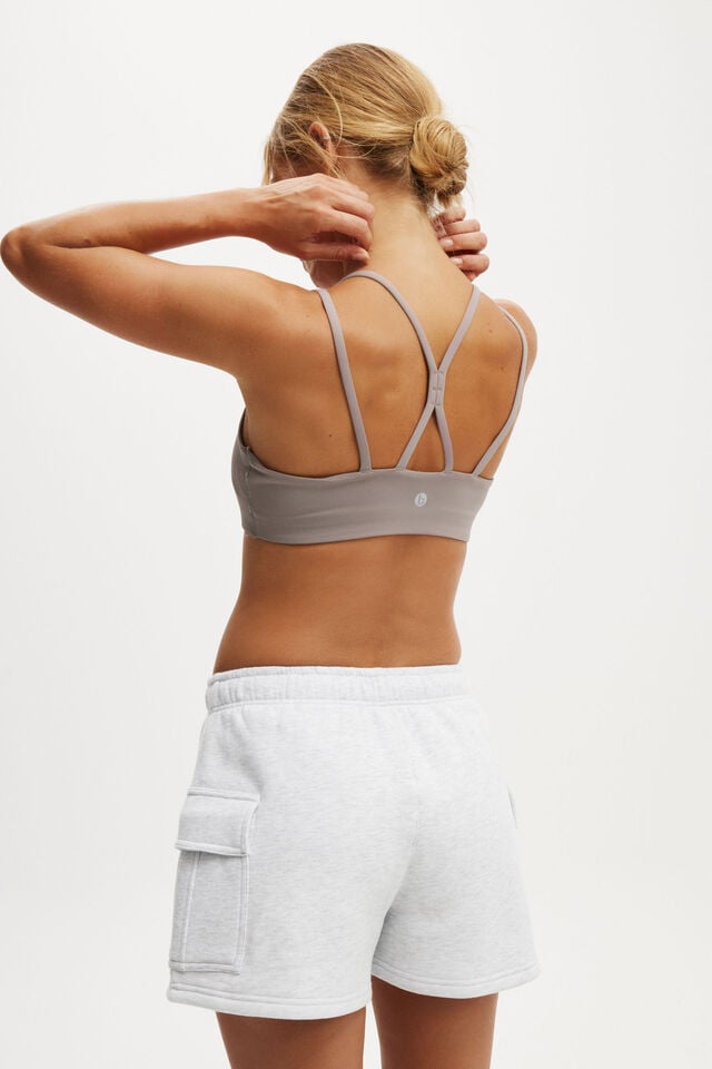 Cotton On Plush Cargo Short Cloudy Grey Marle