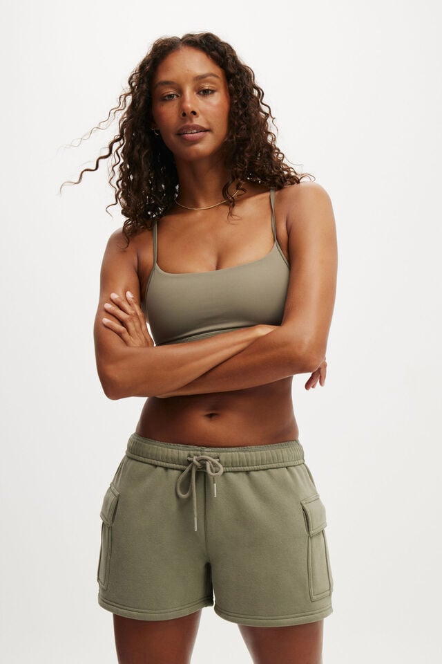 Cotton On Plush Cargo Short Jungle Green