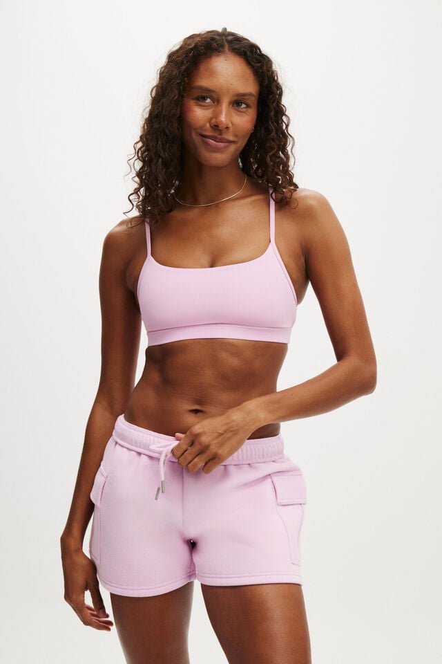 Cotton On Plush Cargo Short Pink Lavender