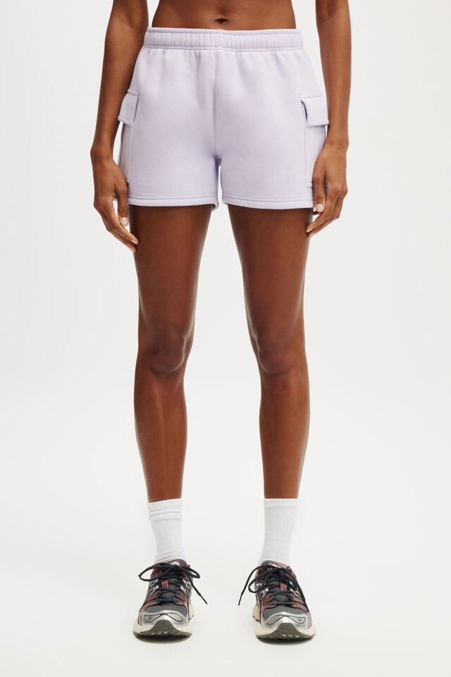 Cotton On Plush Cargo Short Thistle