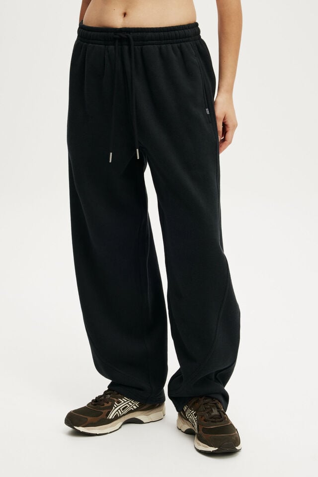 Cotton On Plush Essential Barrel Sweatpant Black