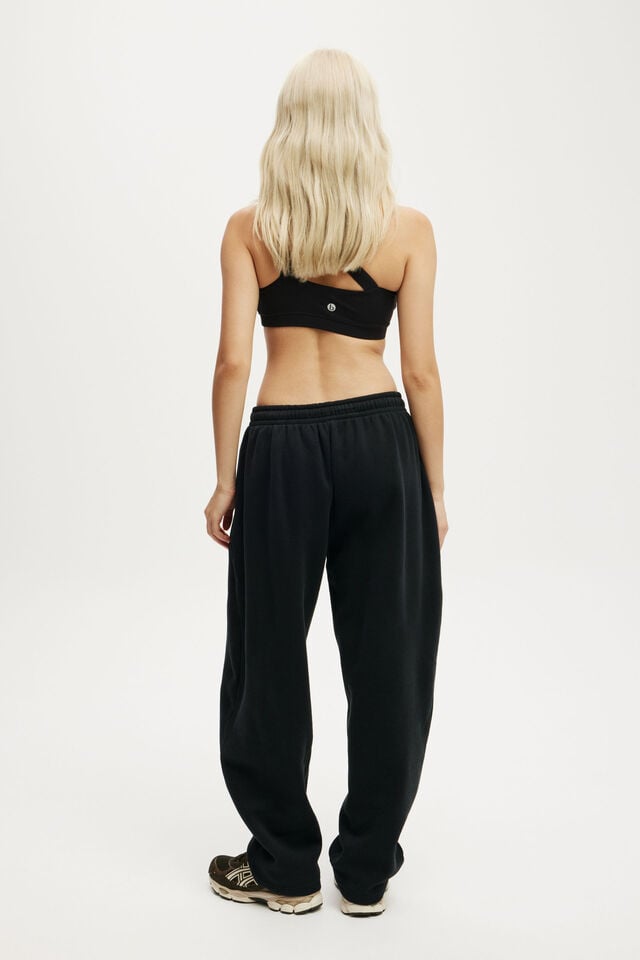 Cotton On Plush Essential Barrel Sweatpant Black