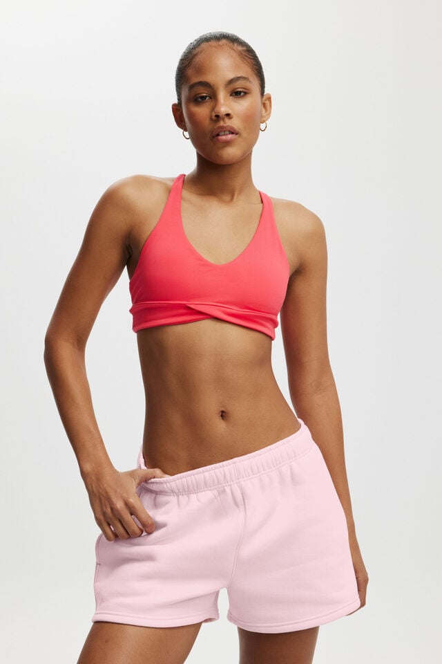 Cotton On Plush Essential Gym Short Cherry Dream