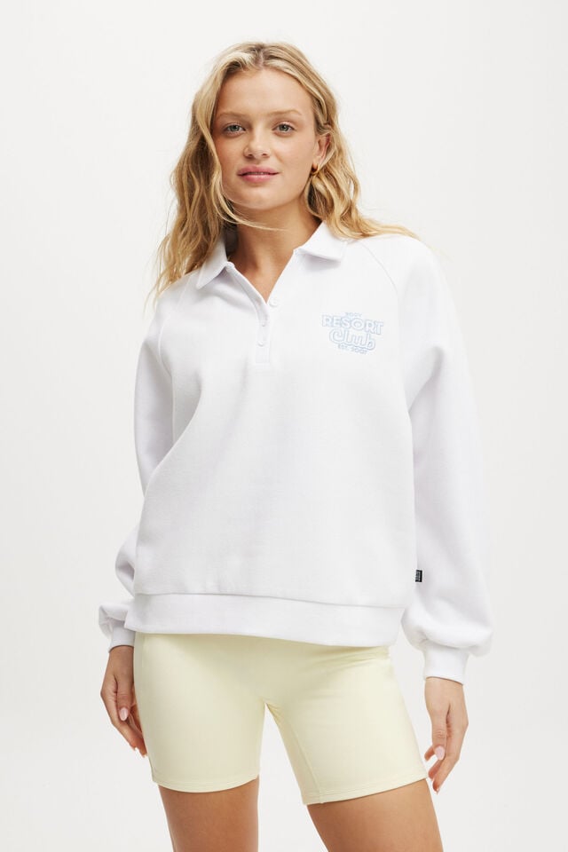 Cotton On Plush Graphic Polo White/resort Club