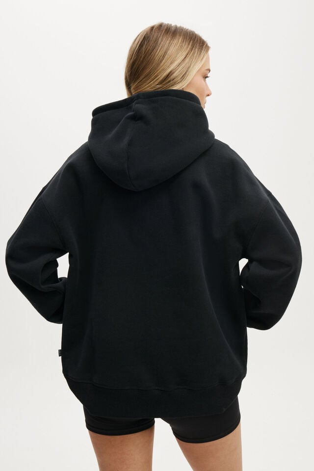 Cotton On Plush Premium Graphic Hoodie Black/badge