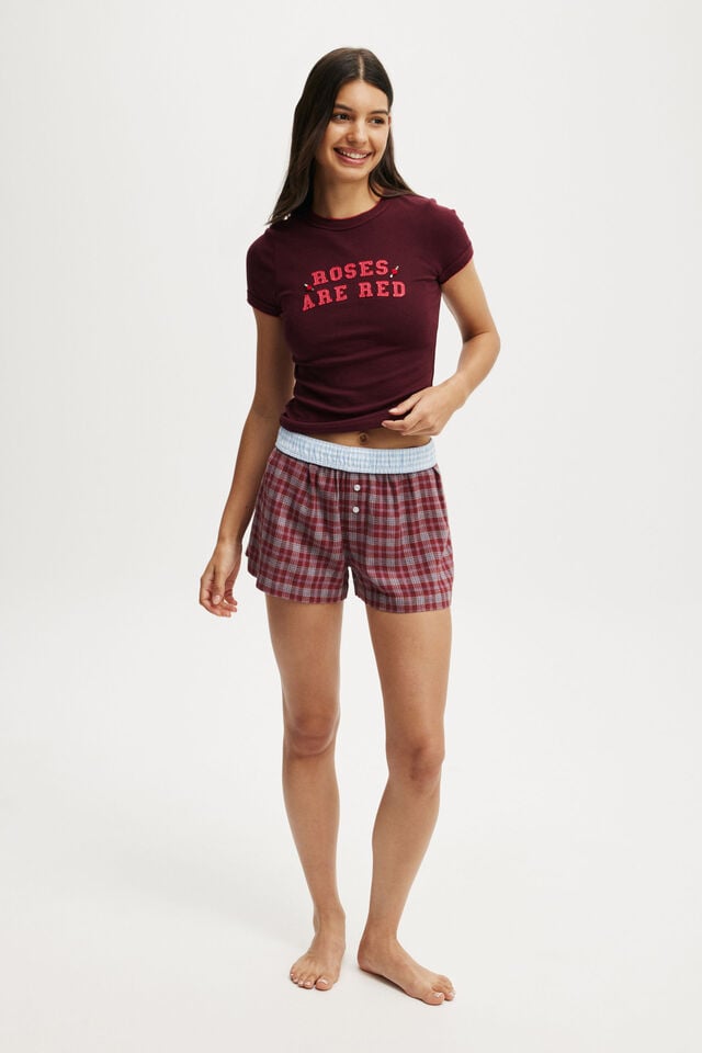 Cotton On Pointelle Sleep Tee Roses Are Red