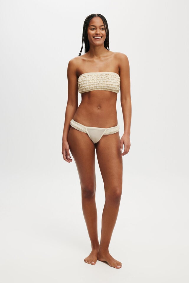 Cotton On Rara Ruffle Bandeau Pale Gold