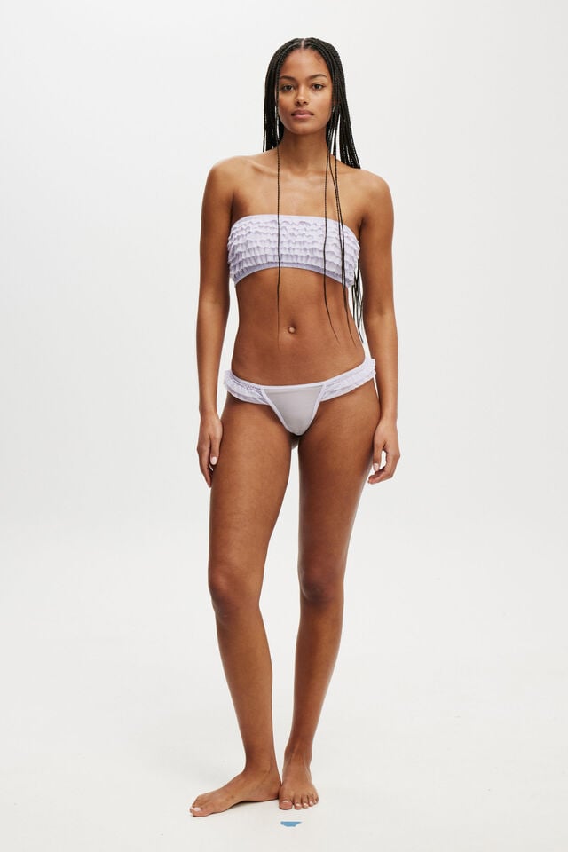 Cotton On Rara Ruffle Bandeau Washed Thistle