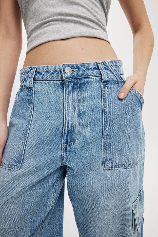 Cotton On Relaxed Cargo Jean Breeze Blue