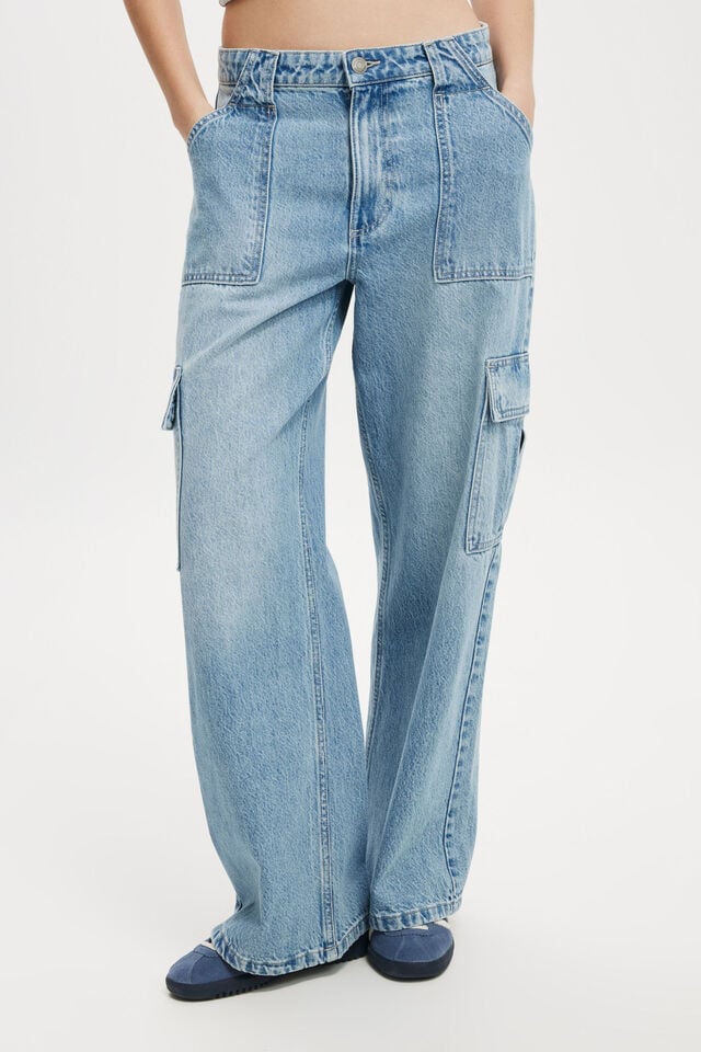 Cotton On Relaxed Cargo Jean Breeze Blue