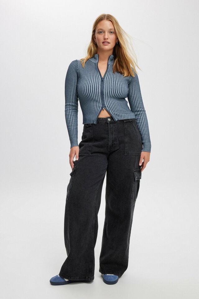 cotton on Relaxed Cargo Jean graphite black