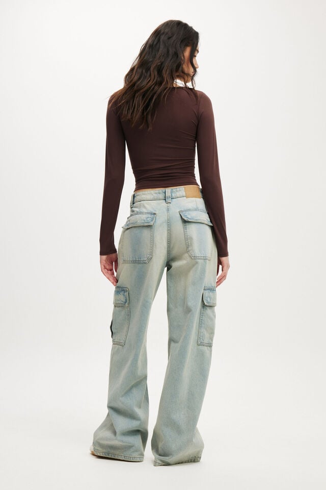 Cotton On Relaxed Cargo Jean Halen Blue