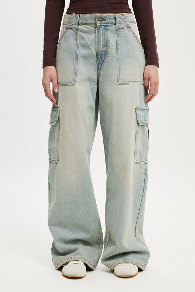 Cotton On Relaxed Cargo Jean Halen Blue
