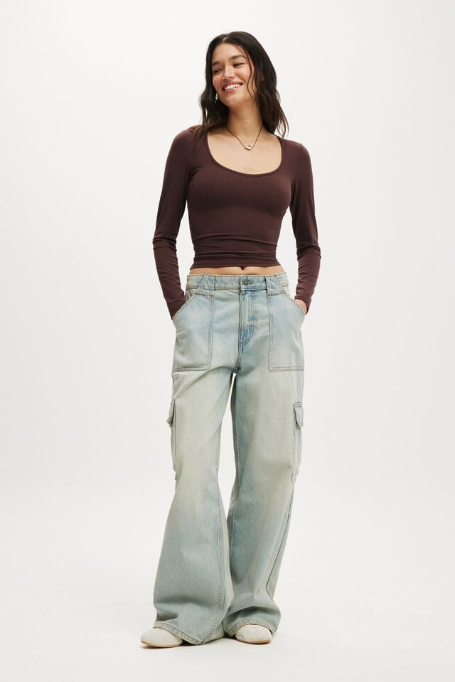 cotton on Relaxed Cargo Jean halen blue