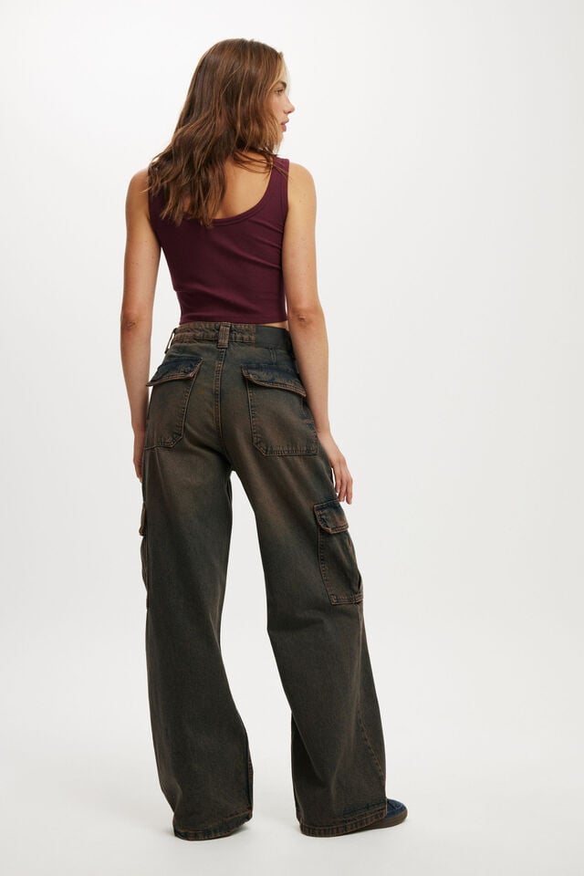 Cotton On Relaxed Cargo Jean Mocha