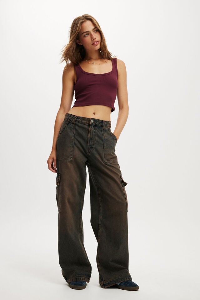 cotton on Relaxed Cargo Jean mocha