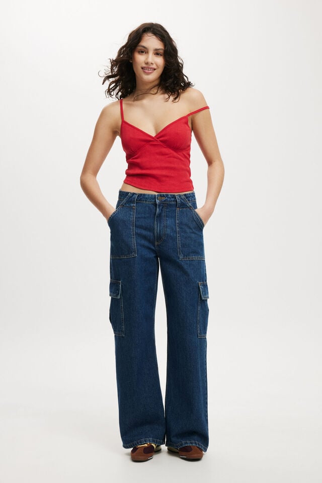 cotton on Relaxed Cargo Jean nordic blue