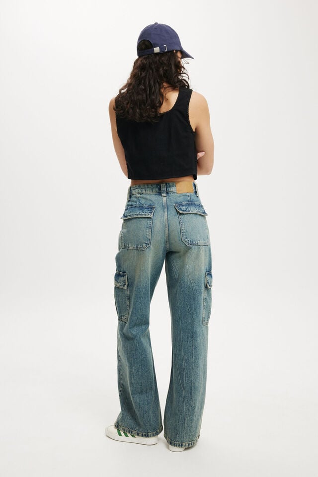 Cotton On Relaxed Cargo Jean Sahara Blue