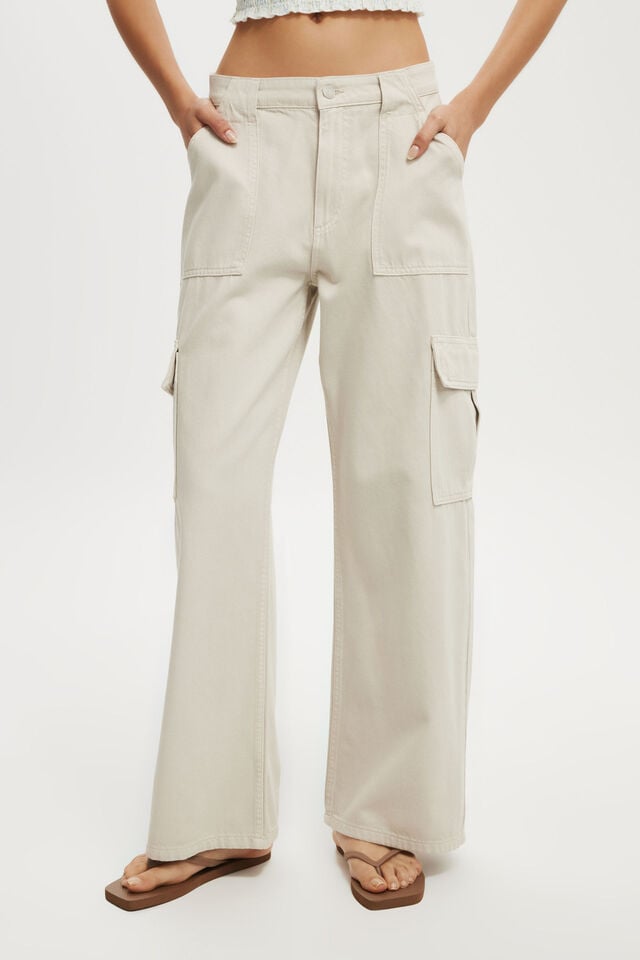 Cotton On Relaxed Cargo Jean Soft Taupe